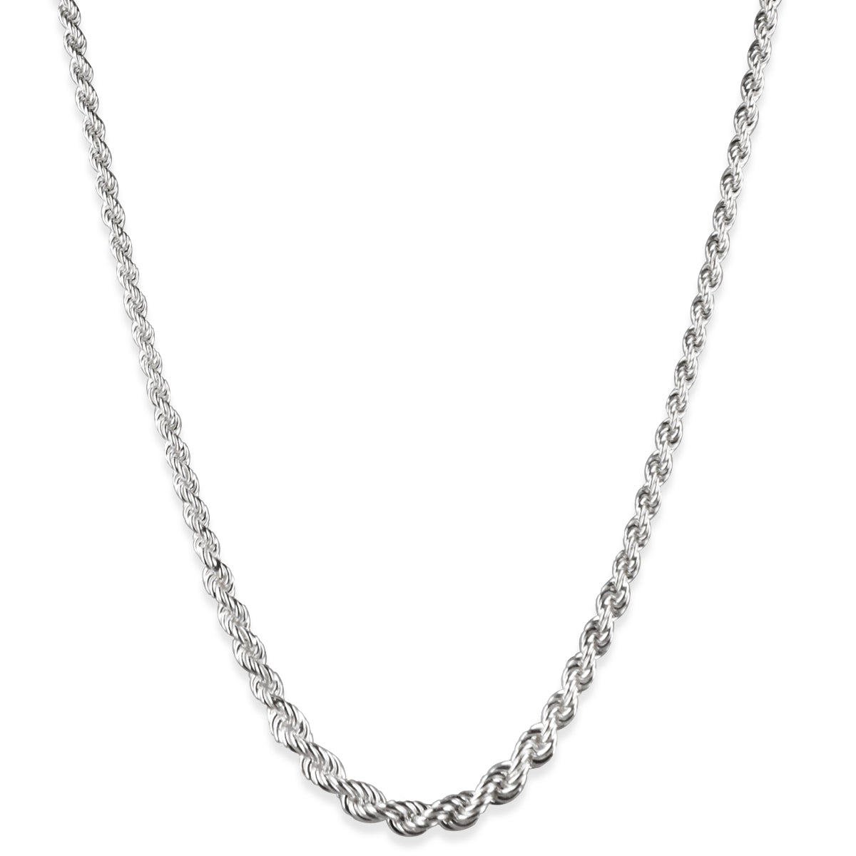 Sterling Silver Graduated Rope Itailian 6mm Wide Necklace Pure 925 Link Chain