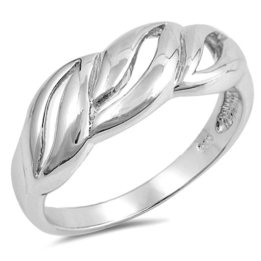 Filigree Criss Cross Knot Cutout Ring New .925 Sterling Silver Band Sizes 5-9