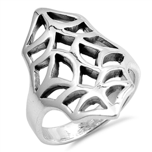 Oxidized Spider Web Filigree Cutout Ring New 925 Sterling Silver Band Sizes 6-10