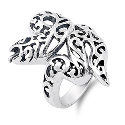 Filigree Snake Celtic Scale Animal Ring New .925 Sterling Silver Band Sizes 4-11