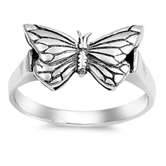 Antiqued Butterfly Filigree Animal Ring New .925 Sterling Silver Band Sizes 4-10
