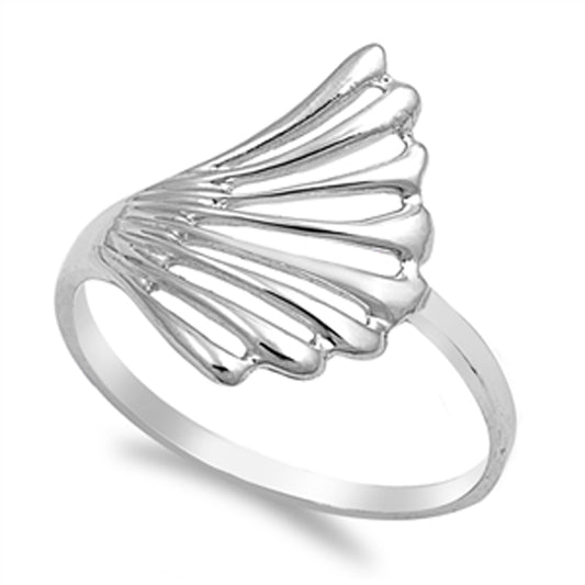 Wave Filigree Shell Fashion Style Ring New .925 Sterling Silver Band Sizes 5-9