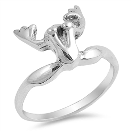 Jumping Frog Cute Animal Girlfriend Ring New 925 Sterling Silver Band Sizes 5-10