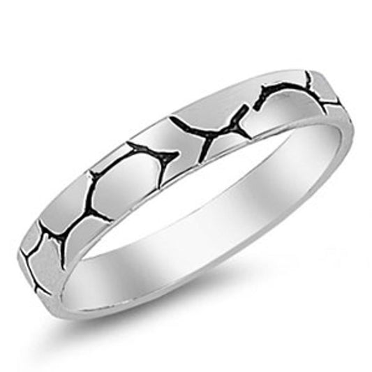 Wedding Cracked Etched Tattoo Vein Ring New .925 Sterling Silver Band Sizes 5-10