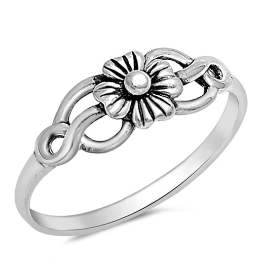 Antiqued Filigree Flower Ring Sterling Silver Hawaiian Plumeria Band Sizes 4-10
