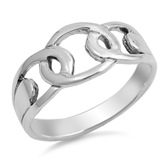 Chain Link Infinity Knot Forever Wholesale Ring Sterling Silver Band Sizes 5-9