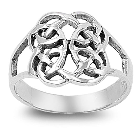 Celtic Endless Forever Knot Antiqued Ring .925 Sterling Silver Band Sizes 5-9