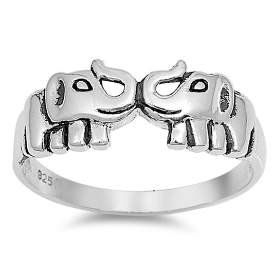 Friendship Elephant Animal Boho Ring New .925 Sterling Silver Band Sizes 3-13