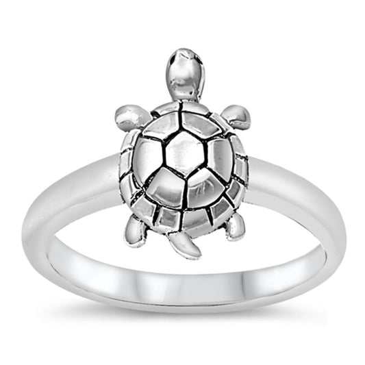 Sterling Silver Woman's Turtle Ring Wholesale Pure 925 Band New 14mm Sizes 4-11