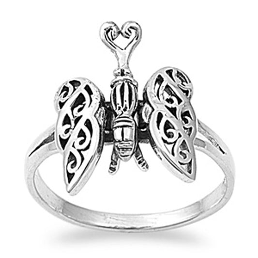 Celtic Knot Winged Butterfly Heart Ring New .925 Sterling Silver Band Sizes 5-10