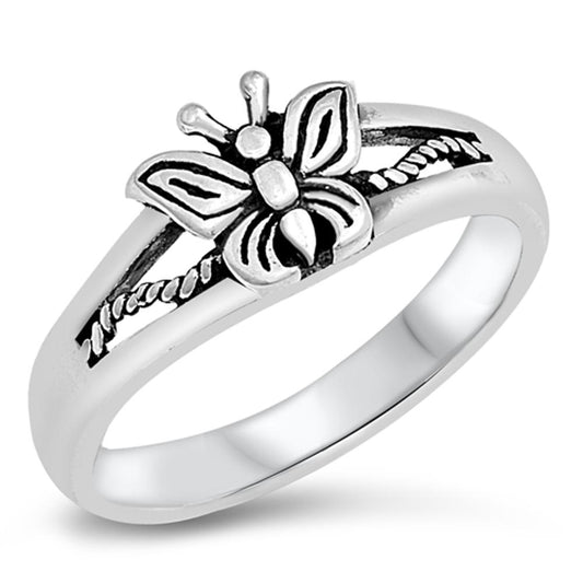 Butterfly Rope Unique Ring New .925 Solid Sterling Silver Band Sizes 1-11