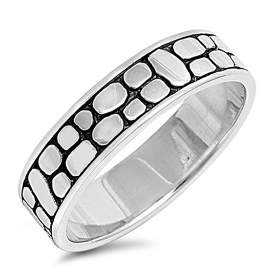Wide Bubble Nugget Wedding Eternity Ring New 925 Sterling Silver Band Sizes 6-12