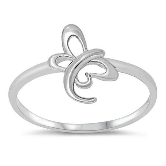 Sterling Silver Woman's Simple Butterfly Ring New Cute 925 Band 13mm Sizes 3-13