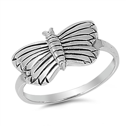 Antiqued Butterfly Cute Animal Ring New .925 Sterling Silver Band Sizes 5-11