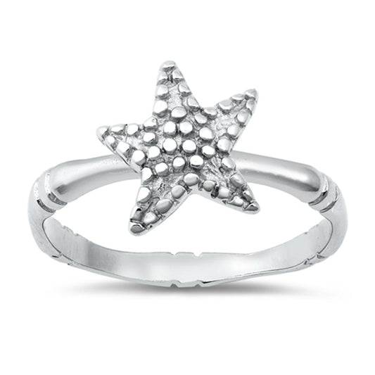 Beaded Starfish Animal Cute Fashion Ring New 925 Sterling Silver Band Sizes 5-10