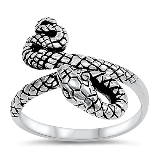 Oxidized Snake Coil Infinity Fashion Ring .925 Sterling Silver Band Sizes 5-11