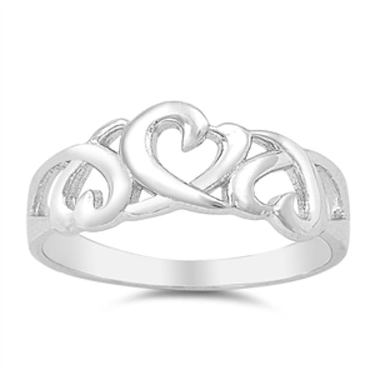Women's Heart Love Forever Promise Ring New .925 Sterling Silver Band Sizes 4-10