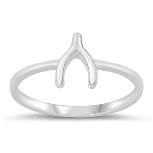 Wishbone Good Luck Cute Ring New .925 Sterling Silver Thin Band Sizes 4-10
