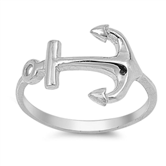 Women's Anchor Fashion Ring New Solid .925 Sterling Silver Band Sizes 3-13
