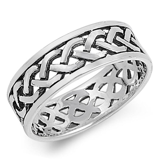 Women's Eternity Curb Link Design Ring New .925 Sterling Silver Band Sizes 4-13