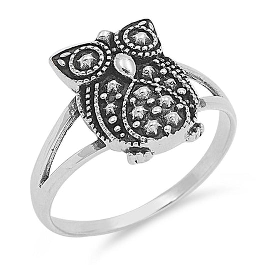 Girl's Vintage Owl Wholesale Bali Ring New .925 Sterling Silver Band Sizes 3-12