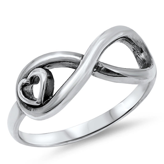 Women's Infinity Heart Promise Ring New .925 Sterling Silver Band Sizes 5-10