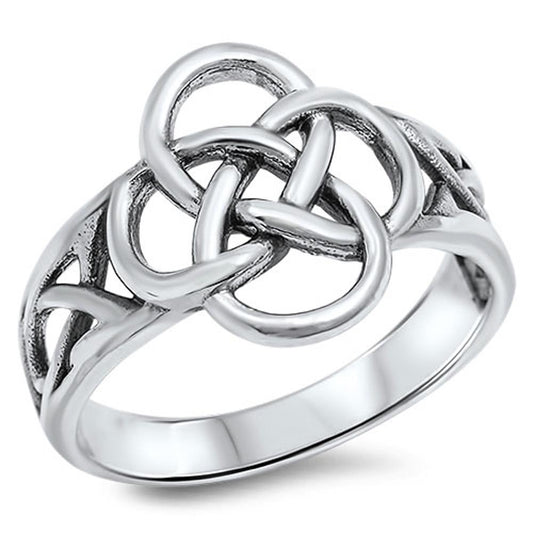 Women's Celtic Flower Knot Fashion Ring New .925 Sterling Silver Band Sizes 4-13