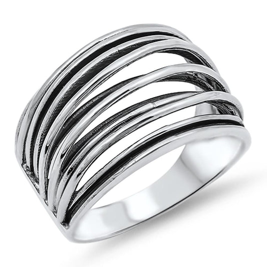 Women's Strand Bar Fashion Cute Ring New .925 Sterling Silver Band Sizes 4-12