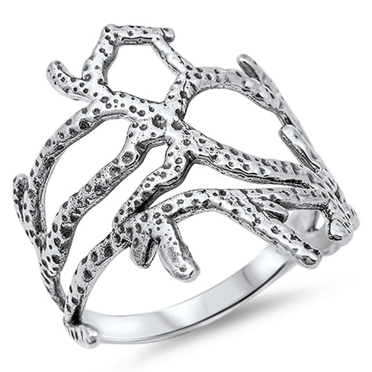 Women's Tree Branch Cutout Open Ring New .925 Sterling Silver Band Sizes 4-12
