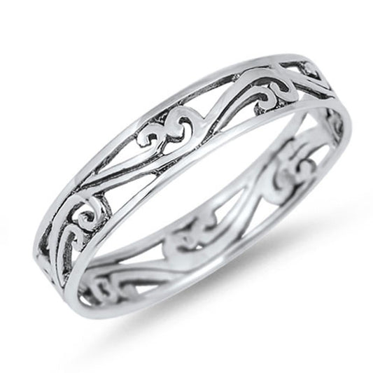 Women's Eternity Style Polished Ring New .925 Sterling Silver Band Sizes 2-13