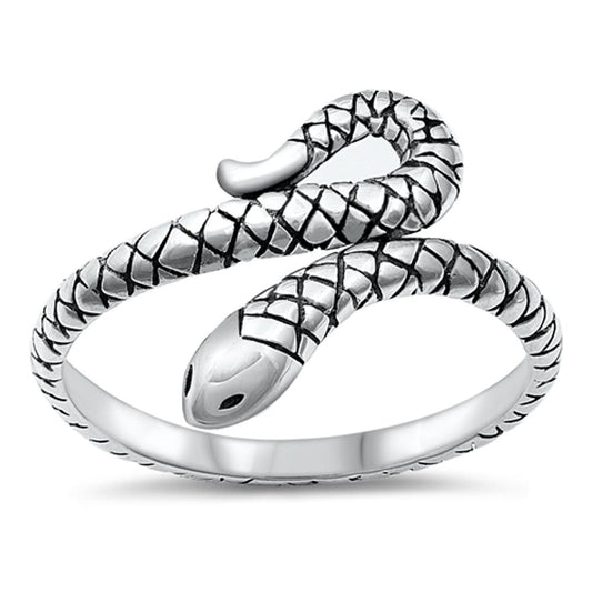 Women's Snake Skin Serpent Classic Ring New .925 Sterling Silver Band Sizes 3-10
