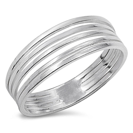 Women's Fashion Bar Line Classic Ring New .925 Sterling Silver Band Sizes 5-10
