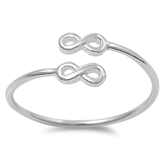 Open Infinity Forever Promise Ring New .925 Sterling Silver Band Sizes 3-10