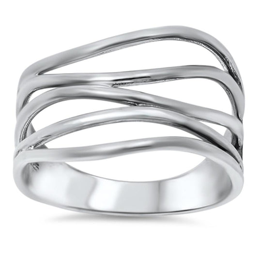 Women's Line Bar Fashion Ring New .925 Sterling Silver Band Sizes 5-12