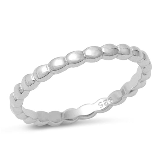 Women's Wave Bumpy Eternity Promise Ring New 925 Sterling Silver Band Sizes 4-10