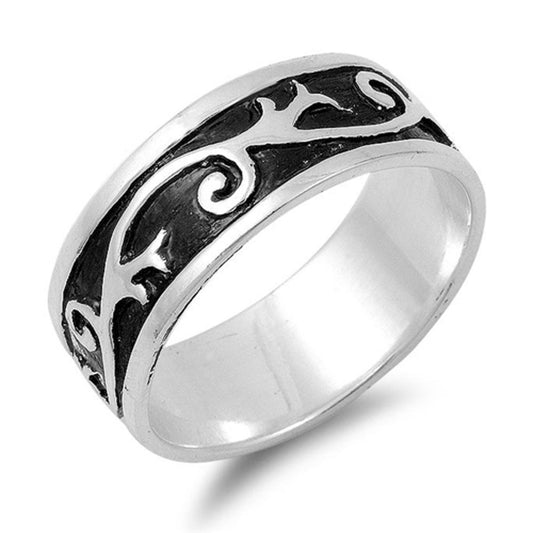 Women's Cute Swirl Design Fashion Ring New .925 Sterling Silver Band Sizes 5-14