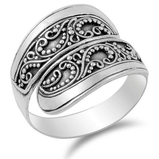 Women's Bali Bead Design Promise Ring New .925 Sterling Silver Band Sizes 6-10