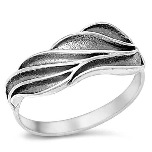 Women's Deep Grove Leaf Beautiful Ring New .925 Sterling Silver Band Sizes 5-10