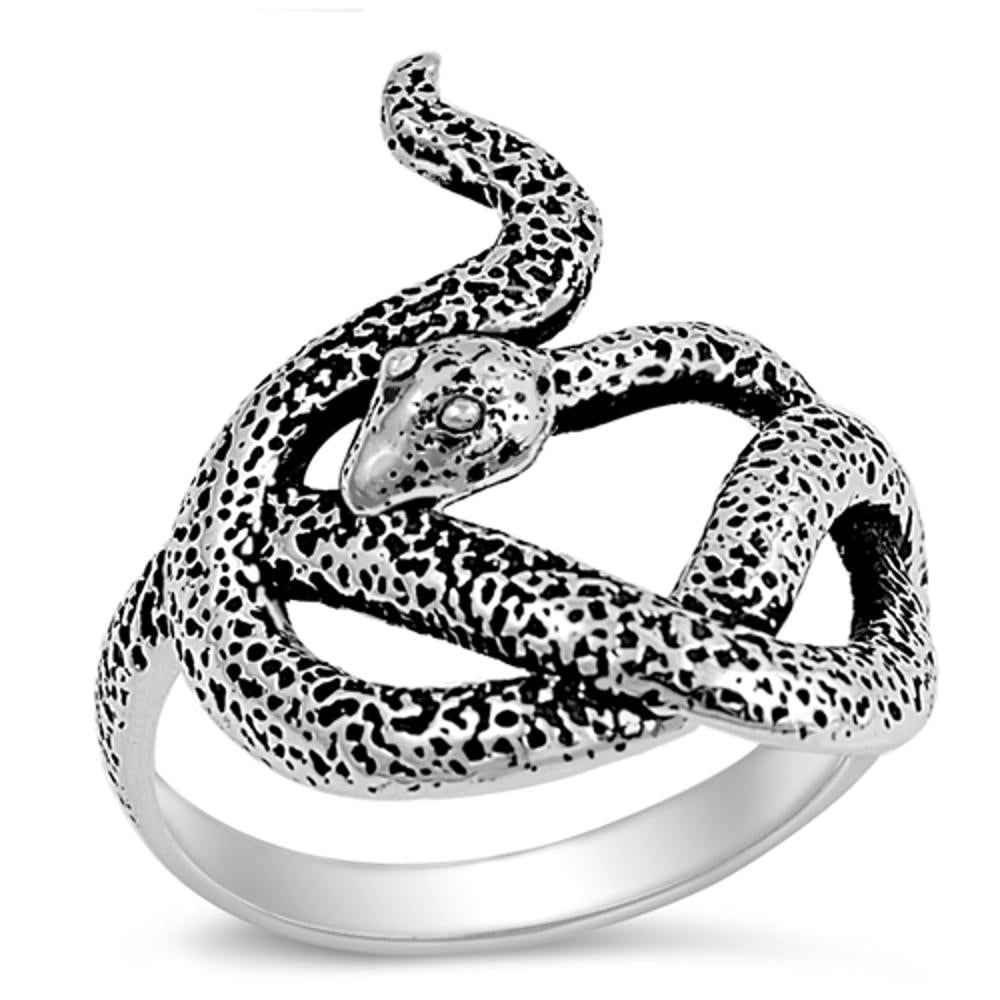 Serpent Snake Infinity Weave Coil Ring New .925 Sterling Silver Band Sizes 5-12