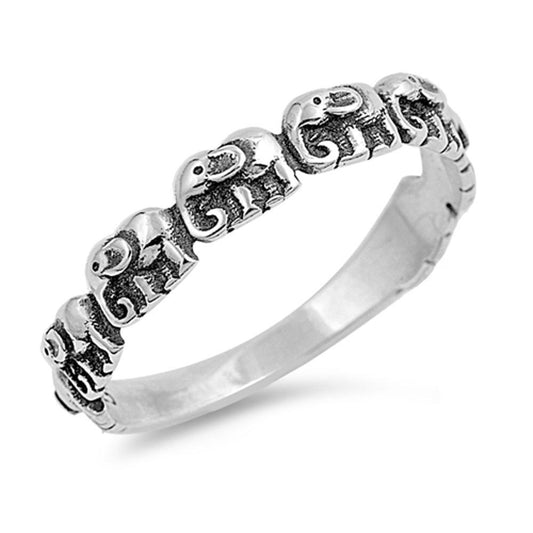 Elephant Small Ring New .925 Sterling Silver Stackable Band Sizes 3-12