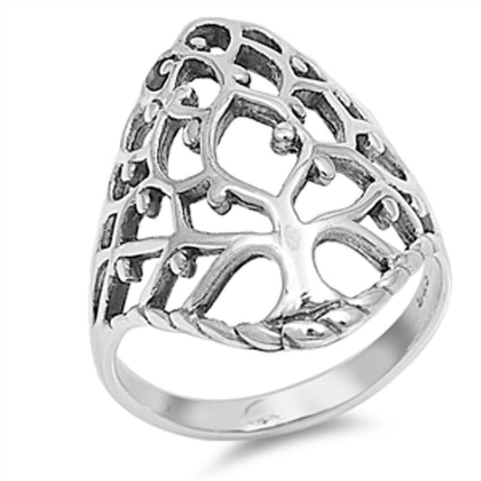 Women's Tree of Life Cutout Fashion Ring New 925 Sterling Silver Band Sizes 5-10