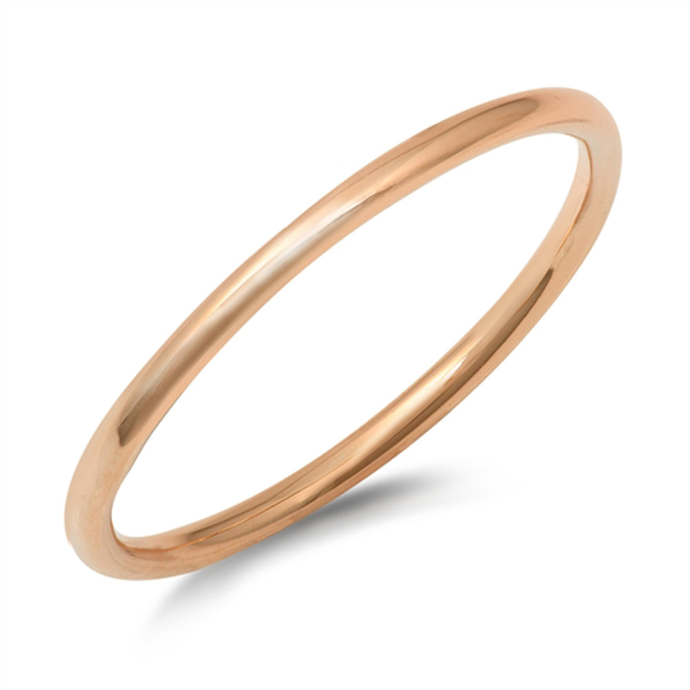 Sterling Silver Rose Gold-Tone Stacking Ring