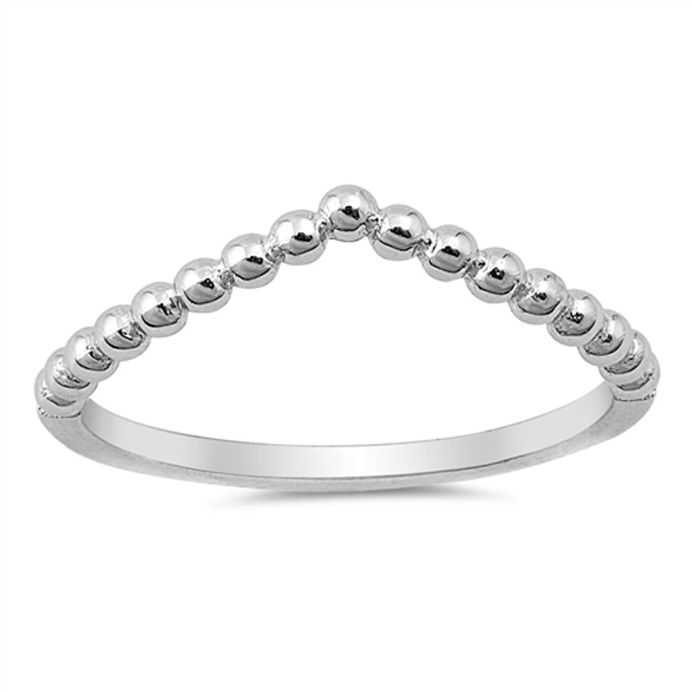 Beaded Chevron Stackable Thumb Ring New .925 Sterling Silver Band Sizes 4-10