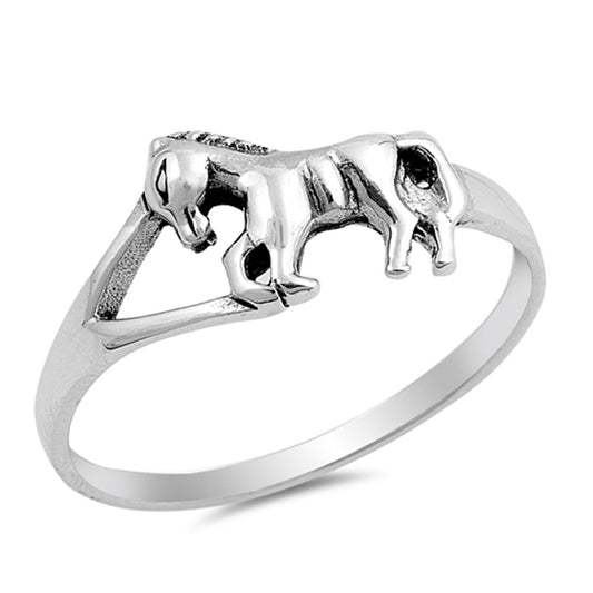 Horse Pony Cute Ring New .925 Sterling Silver Band Sizes 4-10