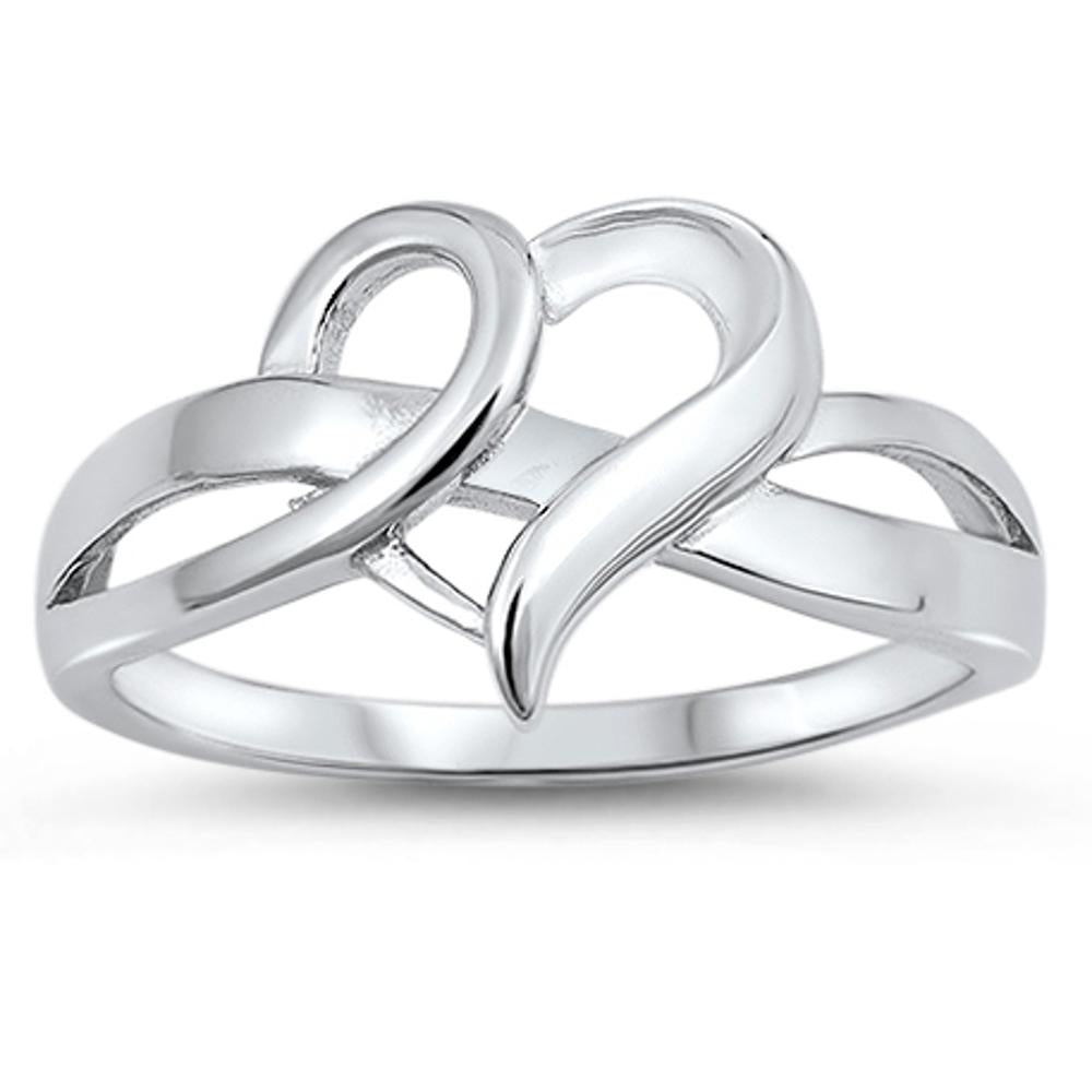 Infinity Heart Knot Promise Ring New .925 Sterling Silver Love Band Sizes 4-10