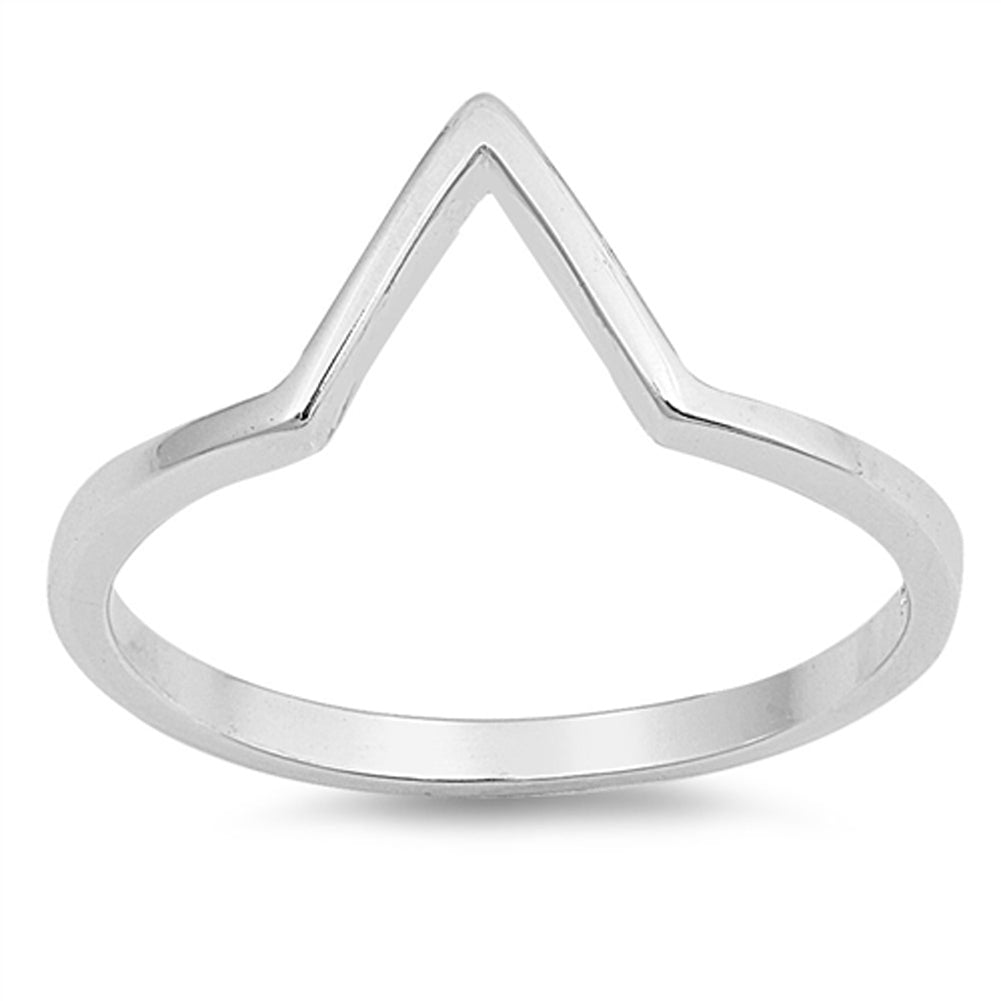 Pointed Chevron Thumb Stackable Ring New .925 Sterling Silver Band Sizes 3-10