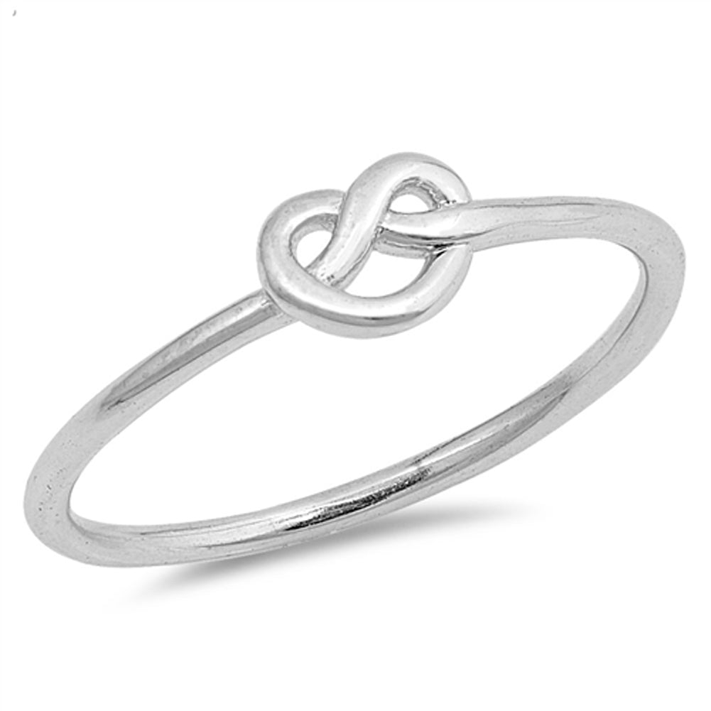 Infinity Heart Love Knot Promise Ring New .925 Sterling Silver Band Sizes 3-13