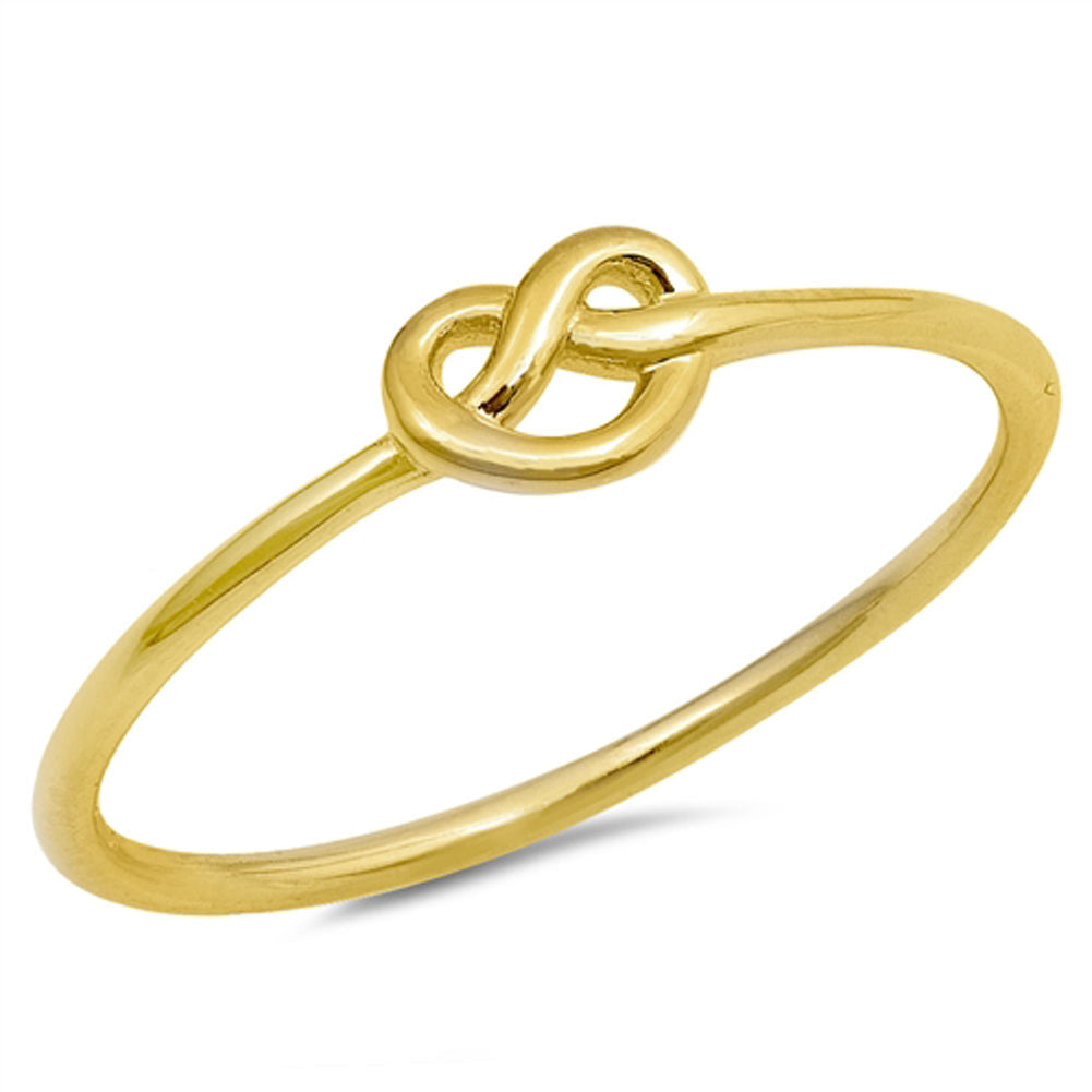 Gold-Tone Infinity Heart Love Knot Ring New .925 Sterling Silver Band Sizes 3-12