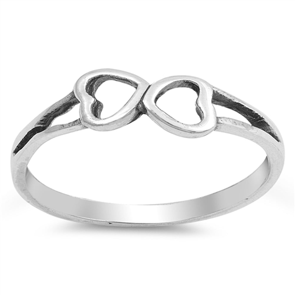 Beautiful Heart Promise Love Infinity Ring .925 Sterling Silver Band Sizes 3-10