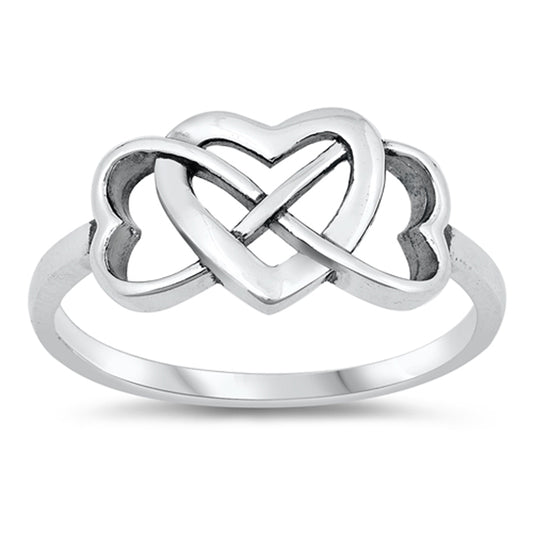 Beautiful Celtic Knot Promise Heart Clover Ring New .925 Sterling Silver Band Sizes 4-10
